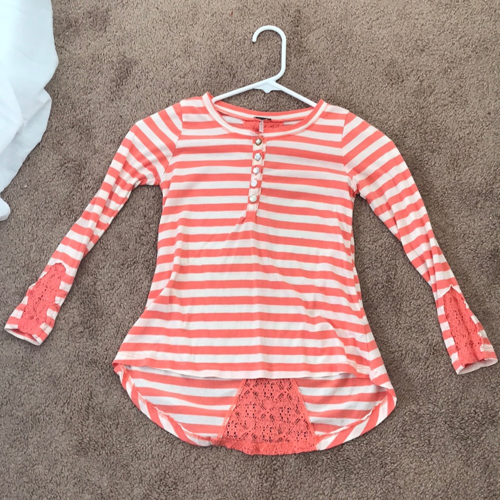 Kids stripped top with lace